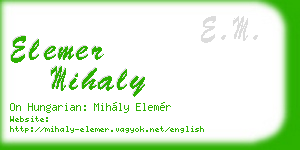 elemer mihaly business card